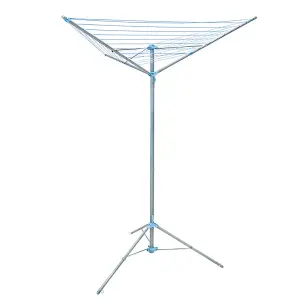 3 Arm 30M Powder Coated Rotary Airer Washing Line Indoor Outdoor Laundry Drying Folding Clothes Ground Pegs & Cover Free Standing