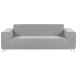 Outdoor Upholstered Sofa Garden Sofa ROVIGO Polyester Light Grey 3 Seater