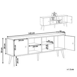 Beliani Scandinavian TV Stand Light Wood CHANDLER