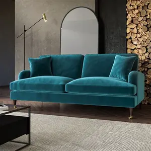 Teal Velvet 3 Seater Sofa - Payton