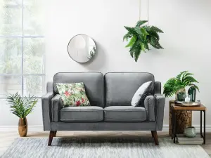 2 Seater Velvet Sofa Grey LOKKA