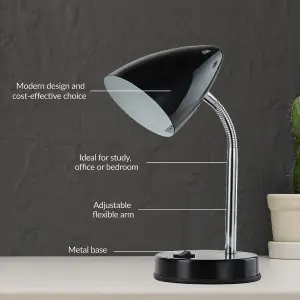 Innoteck Cone Flexible Neck Desk Lamp - Black