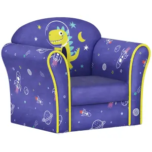 AIYAPLAY Kids Sofa Chair with Planet Dinosaur Design for Bedroom, Playroom, Blue