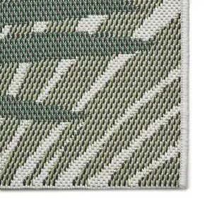 305 Flat Easy Clean Palmate Rug - Green/Light Beige - 160x230