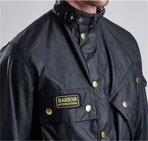 Men's Barbour International Original Waxed Jacket - Black - UK: 38