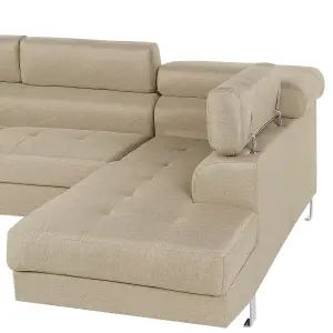 Corner Sofa NORREA Light Beige Fabric Left Hand