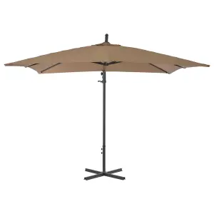 Berkfield Cantilever Umbrella with Steel Pole 250x250 cm Taupe