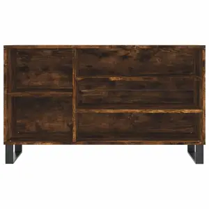 Berkfield Shoe Cabinet Smoked Oak 102x36x60 cm Engineered Wood