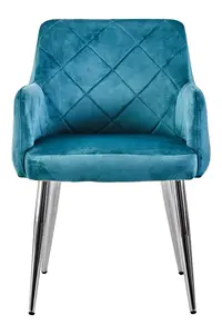 Light Blue Splayed Dining Chair, Versatile Livingroom Chair, Velvet Upholstered Chair, Decorative Chair