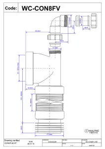 McAlpine WC-CON8FV 90 degree Flexible WC Connector with Universal Vent Boss