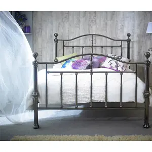 4ft 6" Double Elizabeth Black Nickel Metal Bed Frame - (149cm)