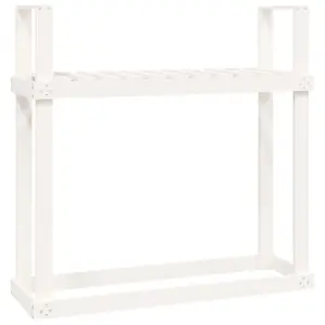 Berkfield Firewood Rack White 110x35x108.5 cm Solid Wood Pine