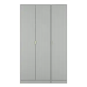 Nashville Ready assembled Contemporary Grey Tall Triple Wardrobe (H)1960mm (W)1108mm (D)530mm