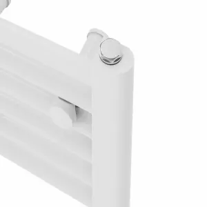 Right Radiators Prefilled Thermostatic Electric Heated Towel Rail Straight Ladder Warmer Rads - White 1800x400 mm