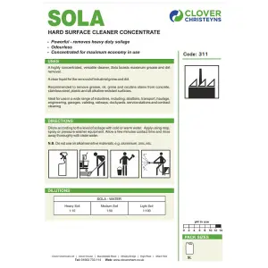 Clover Chemicals Sola Hard Surface Cleaner Concentrate 5l