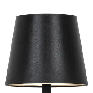 GoodHome Quelea Matt Black Rechargeable Integrated LED Table lamp