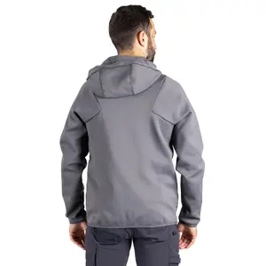 Mascot Customized Microfleece with Hood and Zipper (Stone Grey)  (Medium)