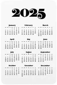 Vintage Retro Script 2024 Calendar Magnet