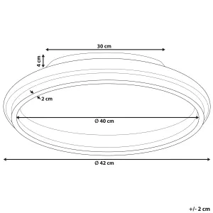 Metal LED Ceiling Lamp 42 cm White and Gold TAPING