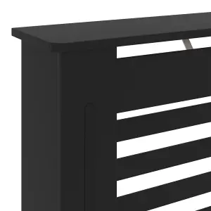 Sturdy and Durable MDF Radiator Cover Black 78 cm