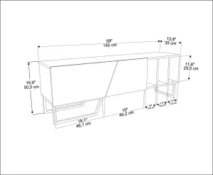 Decorotika Linossa TV Stand TV Unit for TVs up to 60 inch