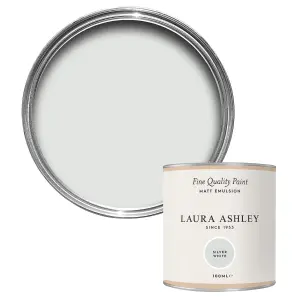 Laura Ashley Silver White Matt Emulsion paint, 100ml