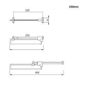 Pull-out clothes hanger - standard - 250mm