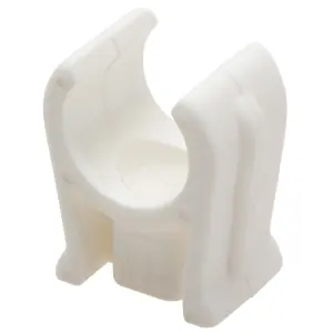 Talon White Plastic Pipe clip (Dia)22mm, Pack of 8