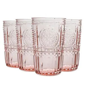 Romantic H Romantic Romantic Highball Glasses (Set of 4) Pink / 475