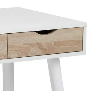 Casson Metal Base Writing Desk Oak/White