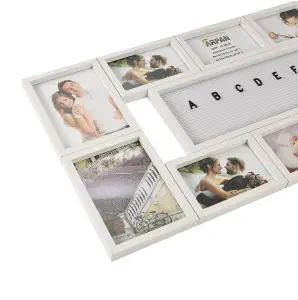 Arpan Multi Aperture Personalised Photo Picture Frame Alphabet or Number Holds 10 Photos (White)