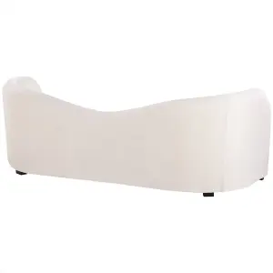 Curved Velvet Sofa Off-White VELTADA