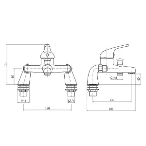 Rinse Bathrooms Bathroom Bath Shower Taps 1/4 Turn Handheld