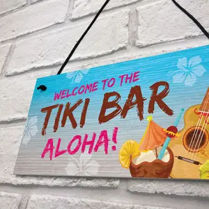 Red Ocean Novelty Tiki Bar Welcome Sign For Home Bar Garden Signs And Plaques Home Decor Gifts