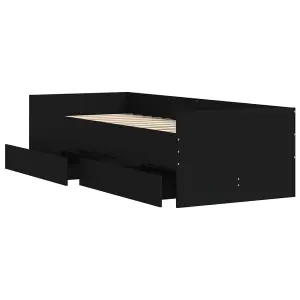 Berkfield Bed Frame with Drawers without Mattress Black 100x200 cm