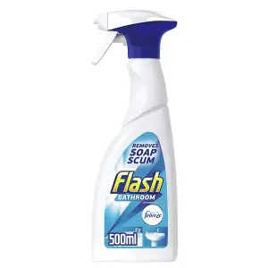 Flash Bathroom Surface Cleaner Spray, 500ml x 3