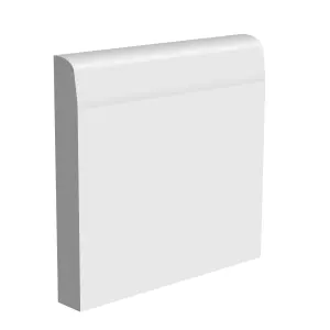 National Skirting Chamfered Bullnose I MDF Skirting Board - 140mm x 25mm x 3040mm, Primed, No Rebate