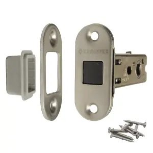 Magnetic Tubular Mortice Latch 57mm Backset Eurospec Round Satin Stainless Steel 3" for Doors