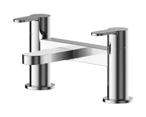 Contemporary Round Deck Mounted Bath Filler Tap - Chrome