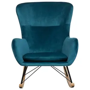 Rocking Chair ELLAN Velvet Sea Blue