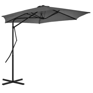 Berkfield Outdoor Parasol with Steel Pole 300 cm Anthracite