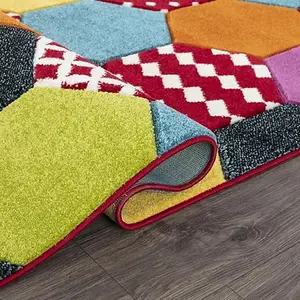 Wadan Multicolor Rugs 80x150cm Geometric Indoor Living Room Rugs Rectangular Soft Modern Rug For Bedroom