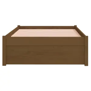 Berkfield Bed Frame Honey Brown Solid Wood 75x190 cm Small Single