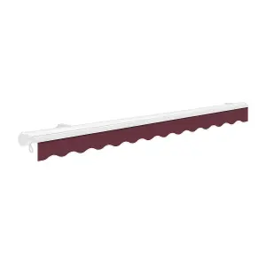 Primrose Awnings 3.5m x 2.5m Retractable Manual Half Cassette Burgundy Awning Outdoor Patio Canopy