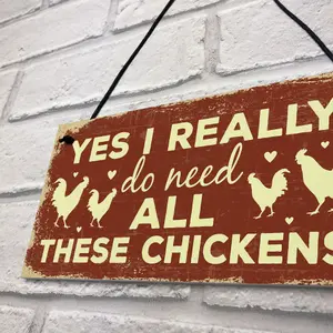 Red Ocean Funny Chicken Sign For Chicken Lovers Novelty Birthday Gift Sign For Chicken Coop Hen House Home Decor