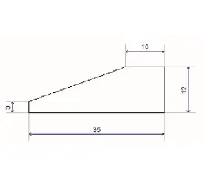 Solid Oak Single Bevelled Bar Premium Quality (1.10m Long)