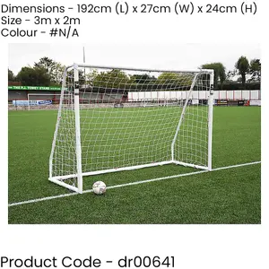 3m x 2m Match Approved Football Goal Posts & Net - All Weather Outdoor Rated