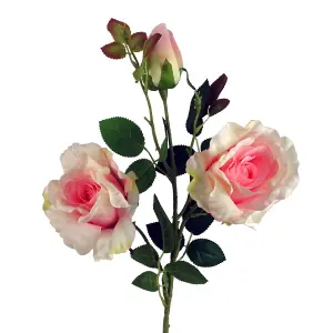 Pack of 6 x 80cm Artificial Pink Rose Stem - 18 flowers