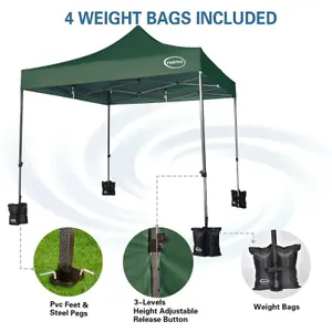 MCC Direct Maximus 3x3 Heavy Duty Pop up Green Gazebo NS