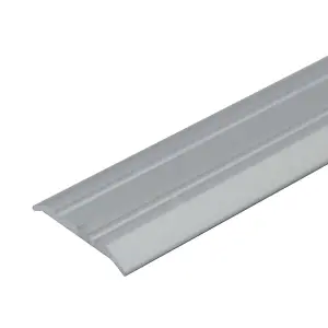 A12 25mm Anodised Aluminium Flat Door Threshold Strip - Silver, 0.93m